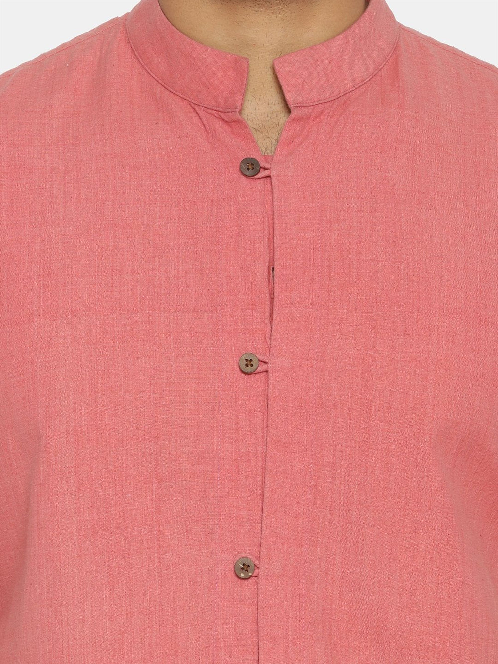 Flamingo pink mandarin collar shirt