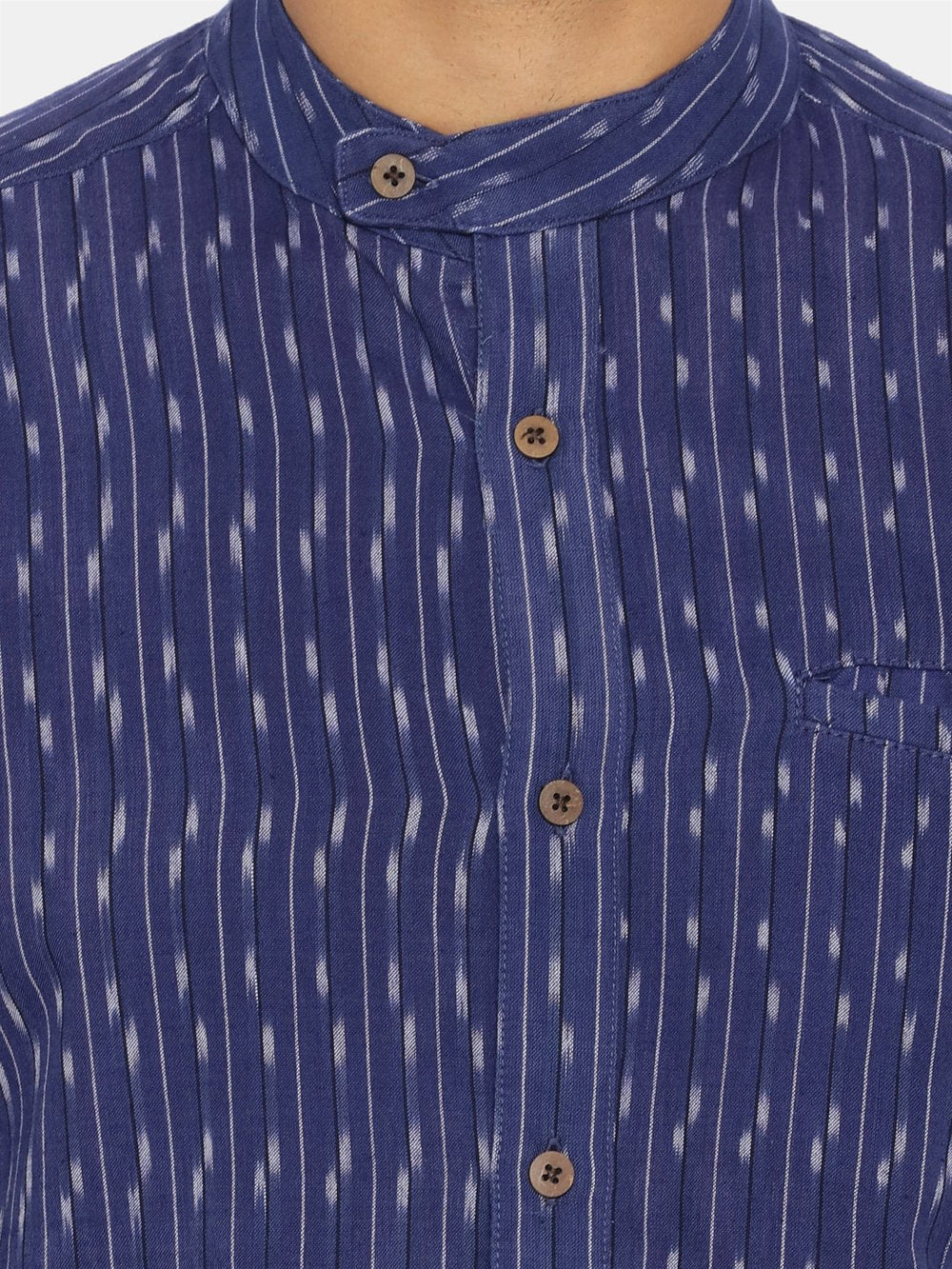 Navy blue extended collared shirt