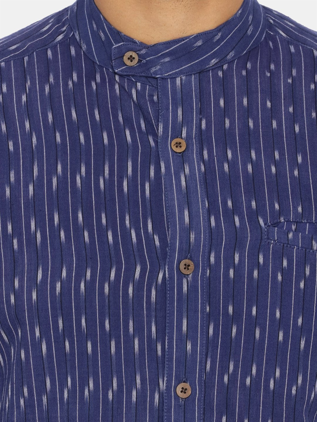 Navy blue extended collared shirt