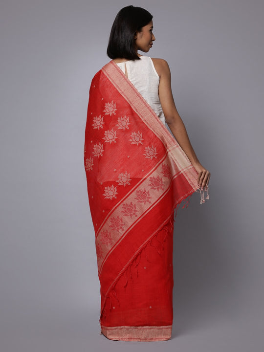 Red matka silk bengal handloom saree