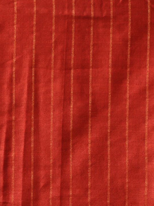 Red orange handloom tussar silk saree