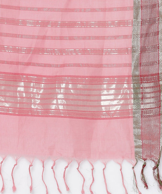 Pink mangalgiri cotton saree