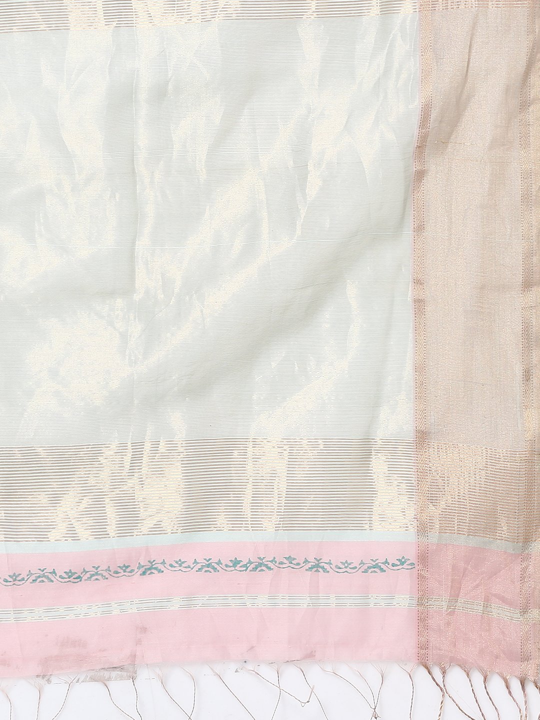 Light pink silk cotton printed maheshwari saree