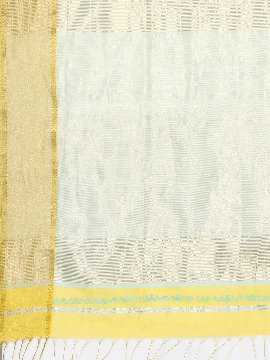 Yellow silk cotton printed maheshwari saree