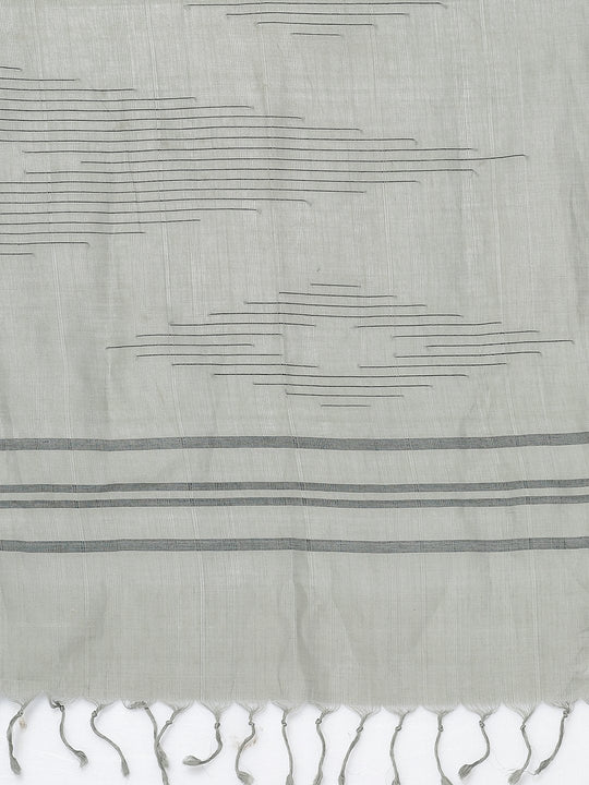 Grey mangalgiri cotton saree