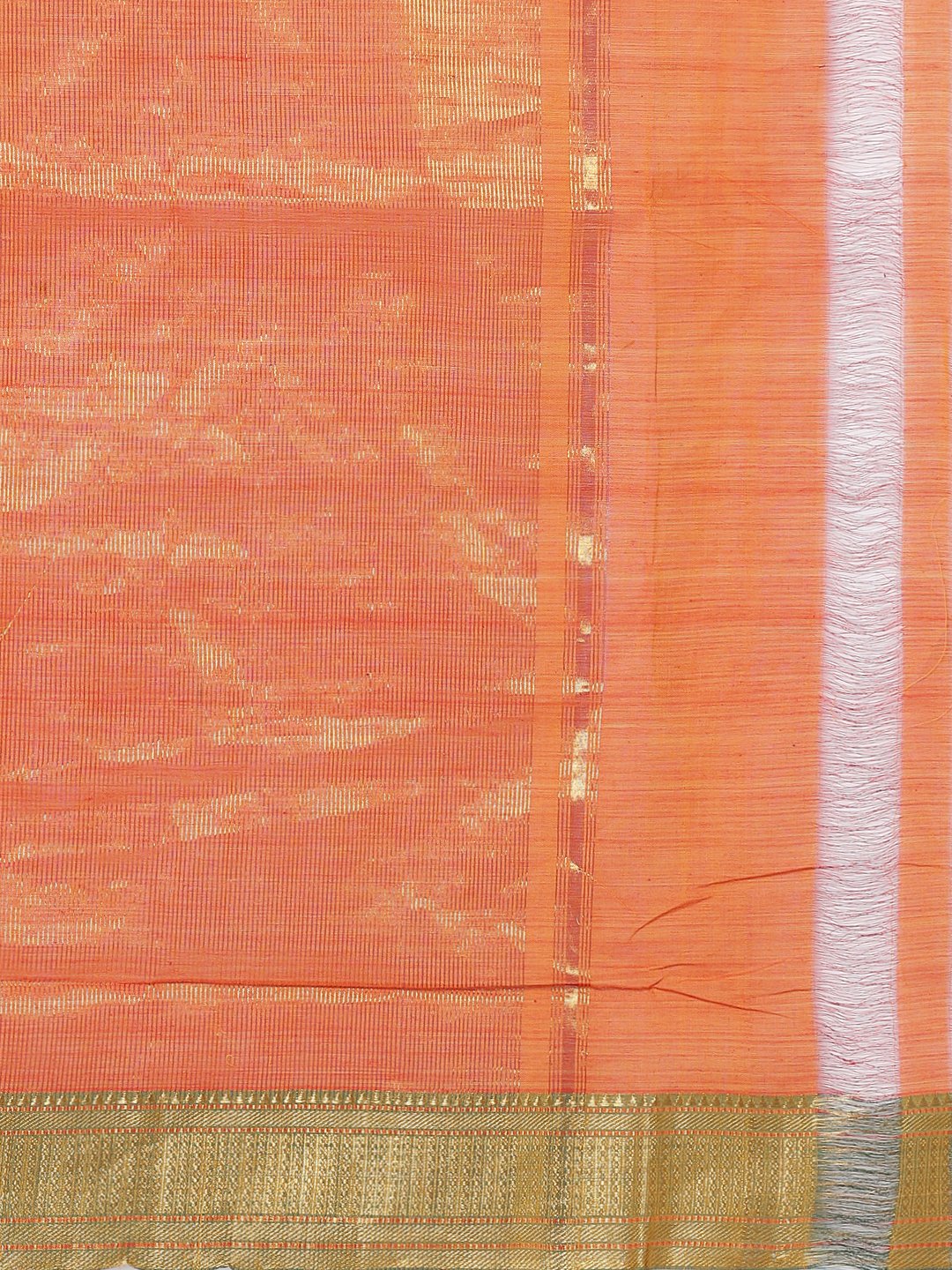 Orange mangalgiri cotton saree