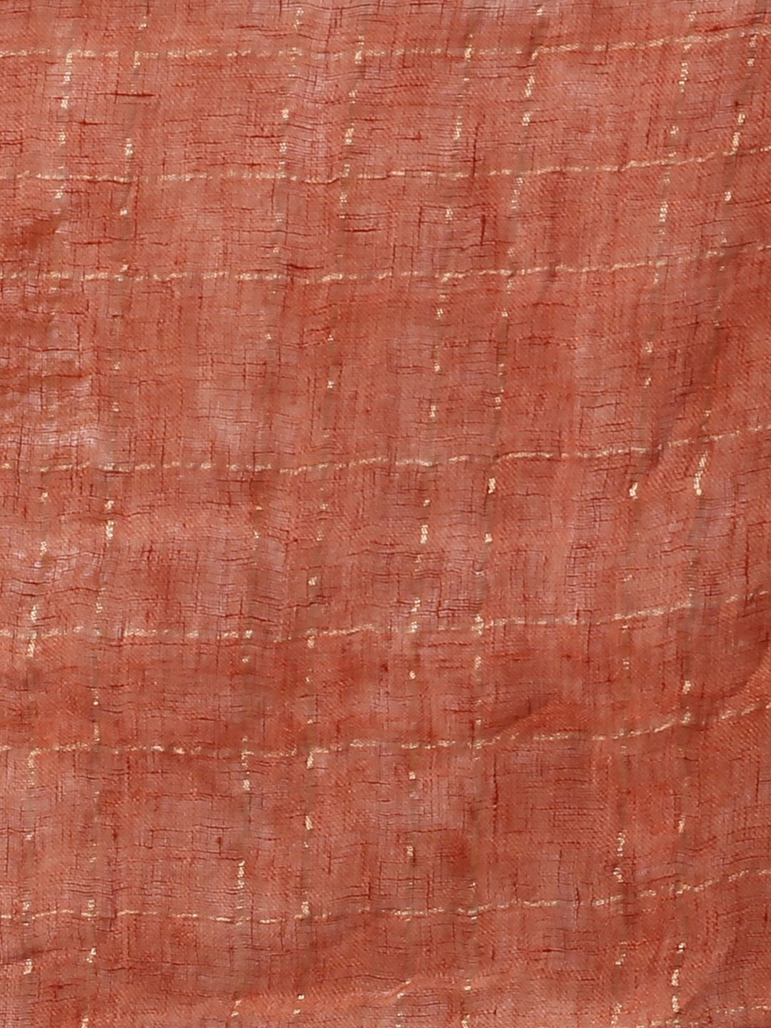 Rust brown jamdani linen handloom saree