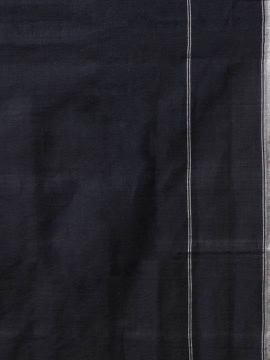 Black pochampally ikat handloom cotton saree