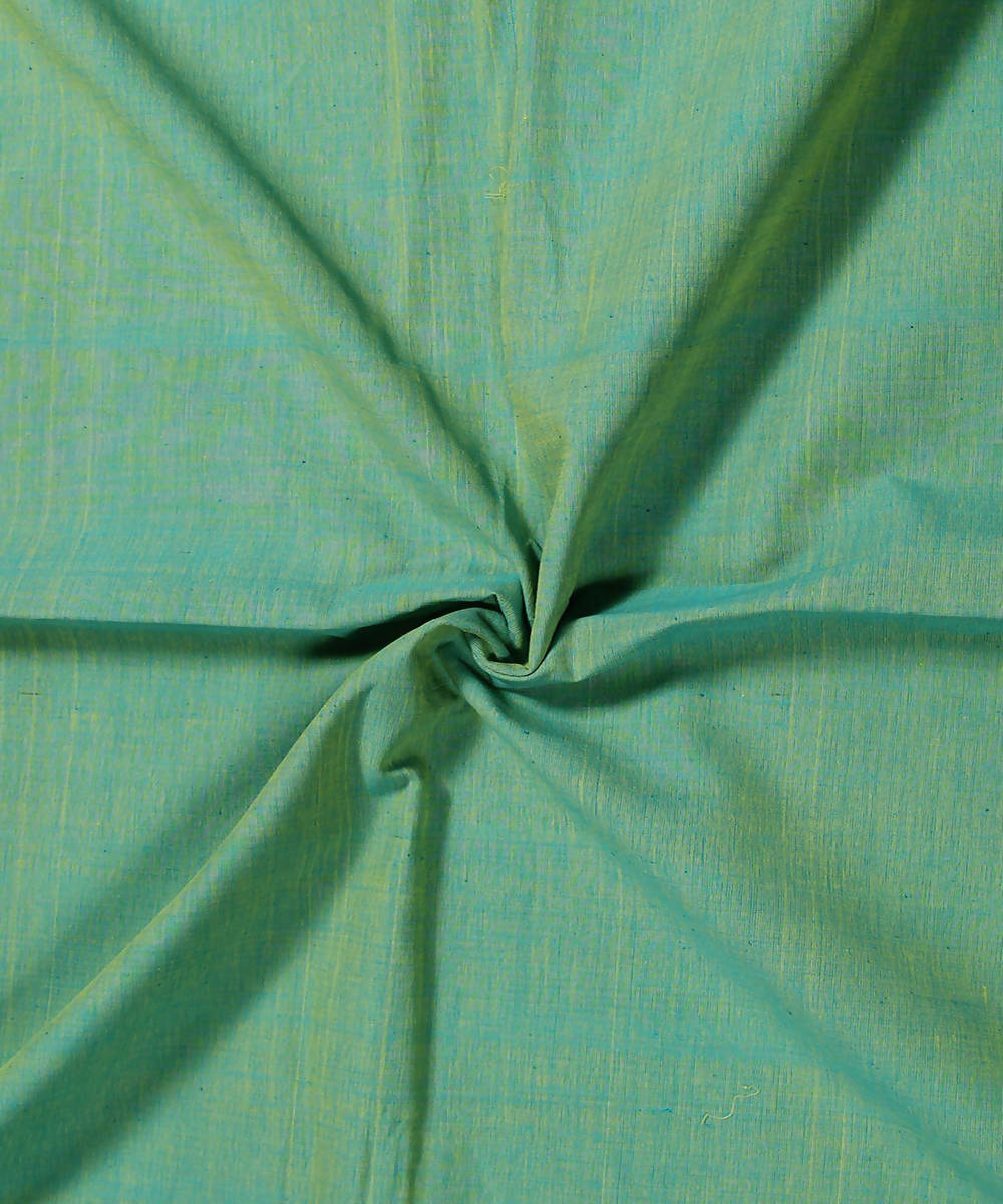 0.5m Aqua beige handloom cotton fabric
