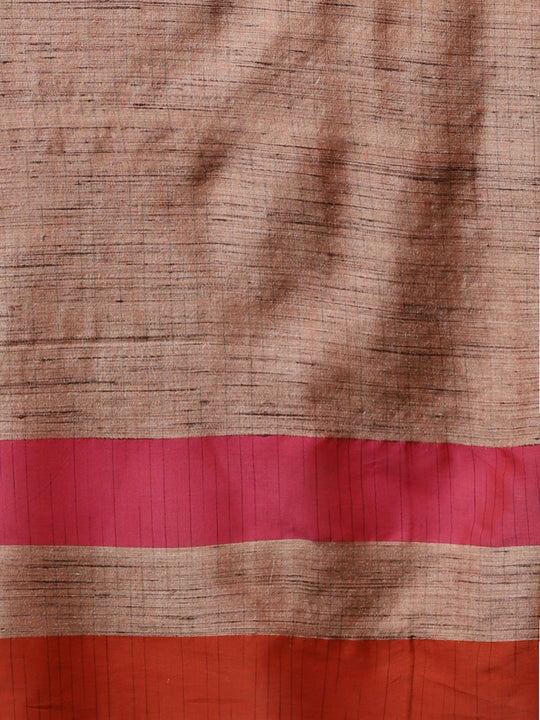 Rust red bengal handloom soft cotton saree