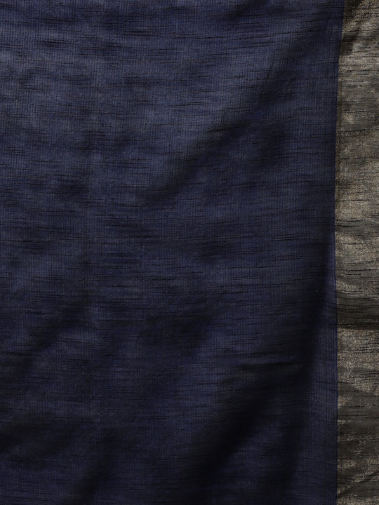 Blue green bengal soft cotton handloom saree