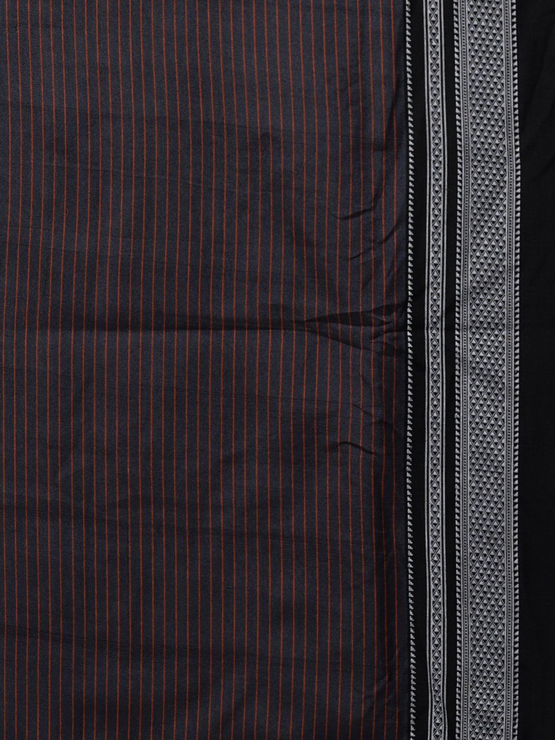 Rust brown stripe ilkal handloom saree