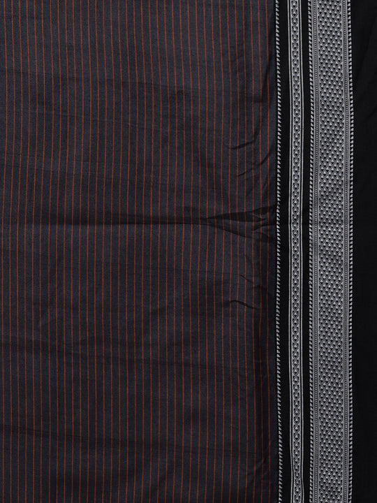 Rust brown stripe ilkal handloom saree