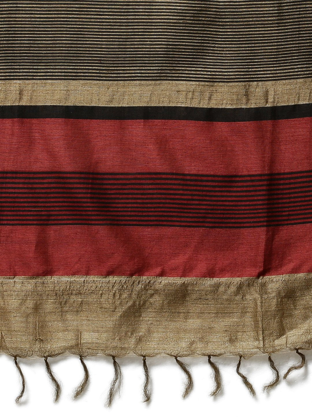 Brown tussar silk handloom saree