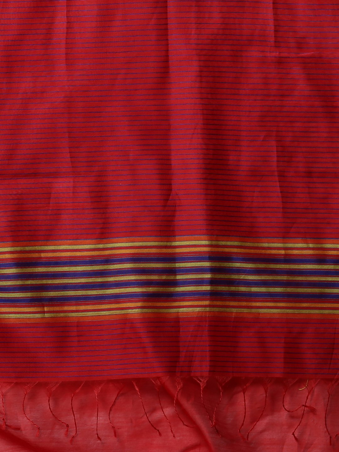 Red handloom maheshwari cotton silk saree