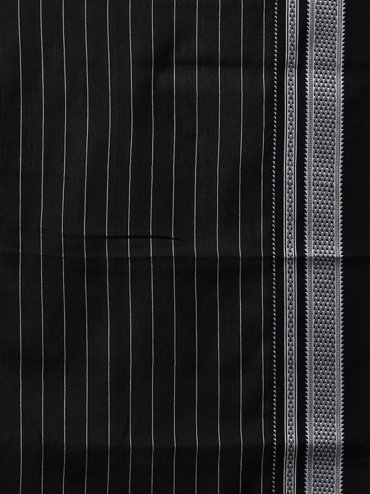 Black grey ilkal handloom cotton saree