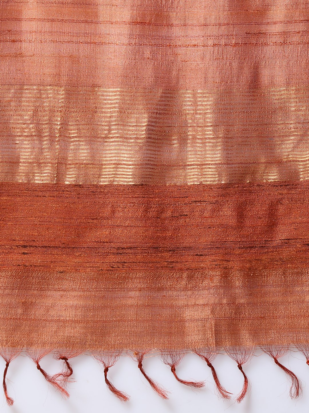 Bronze handloom tussar silk saree