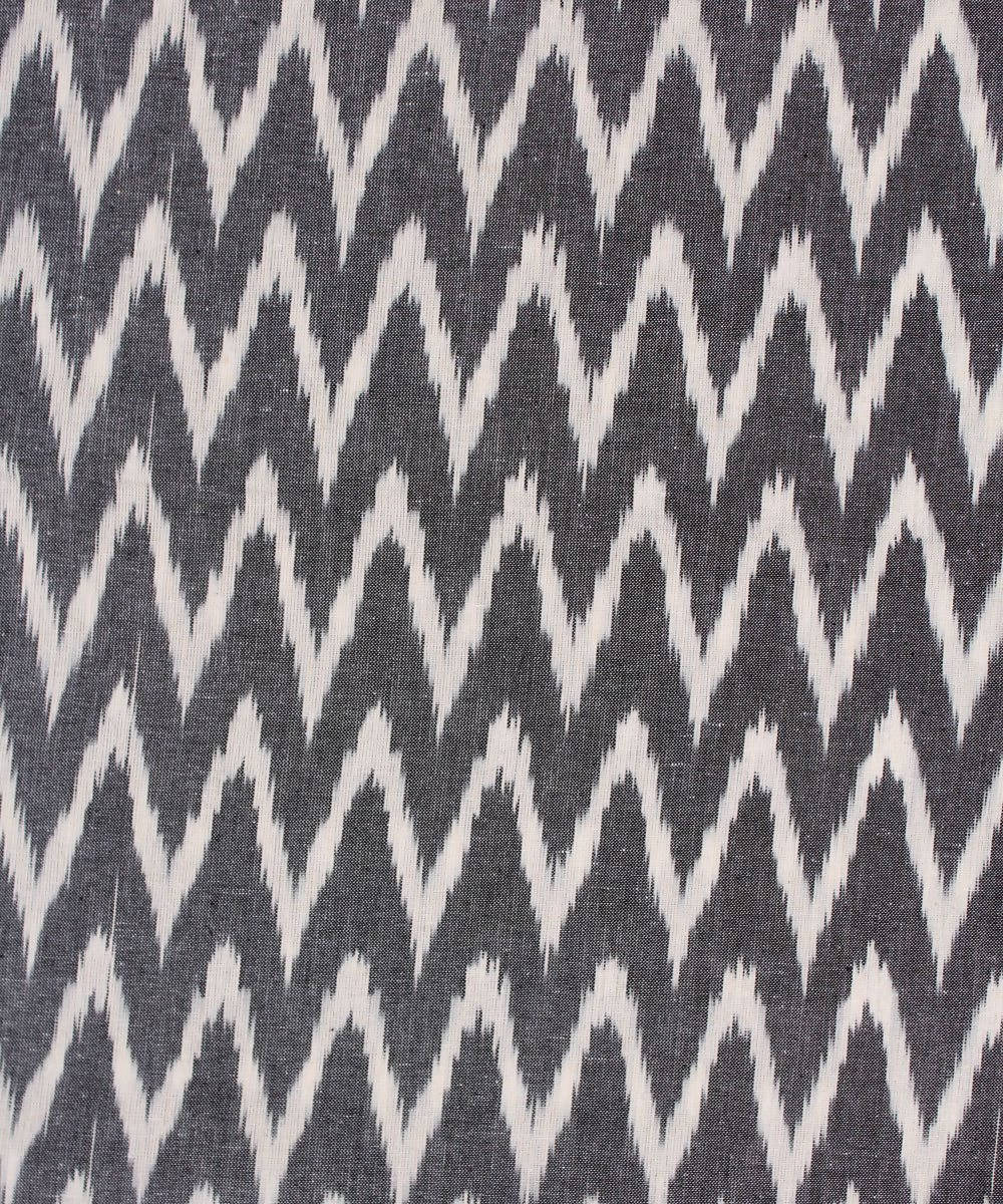 0.84m Handwoven grey and white pochampally cotton fabric