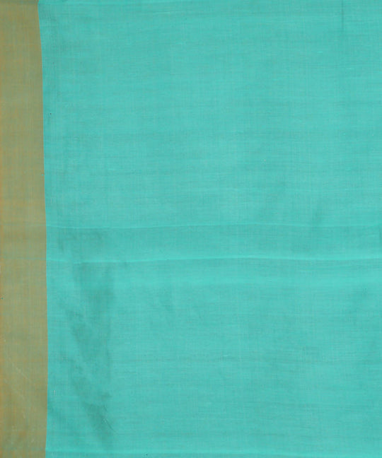 Aqua blue handwoven tussar silk saree