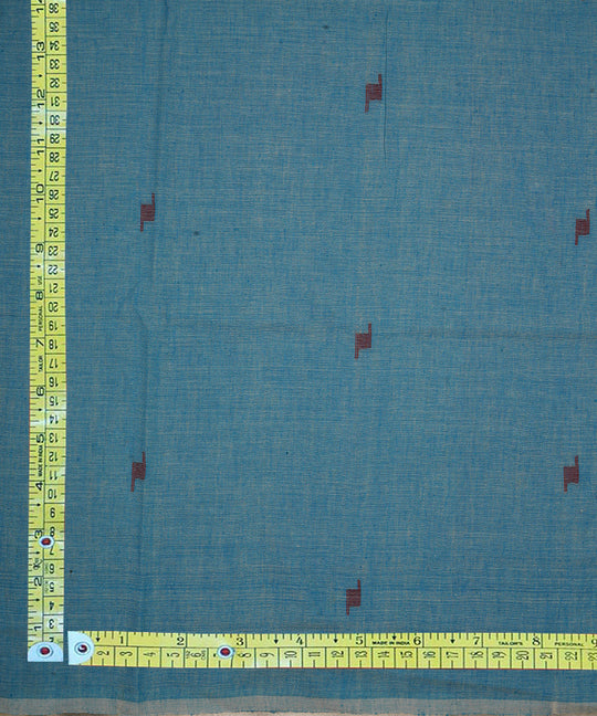 0.4m Light blue handwoven cotton jamdani fabric