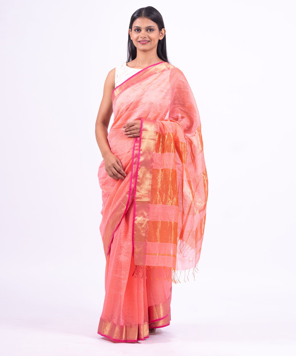 Turqoise Maheshwari Cotton Silk Saree – Deshidori