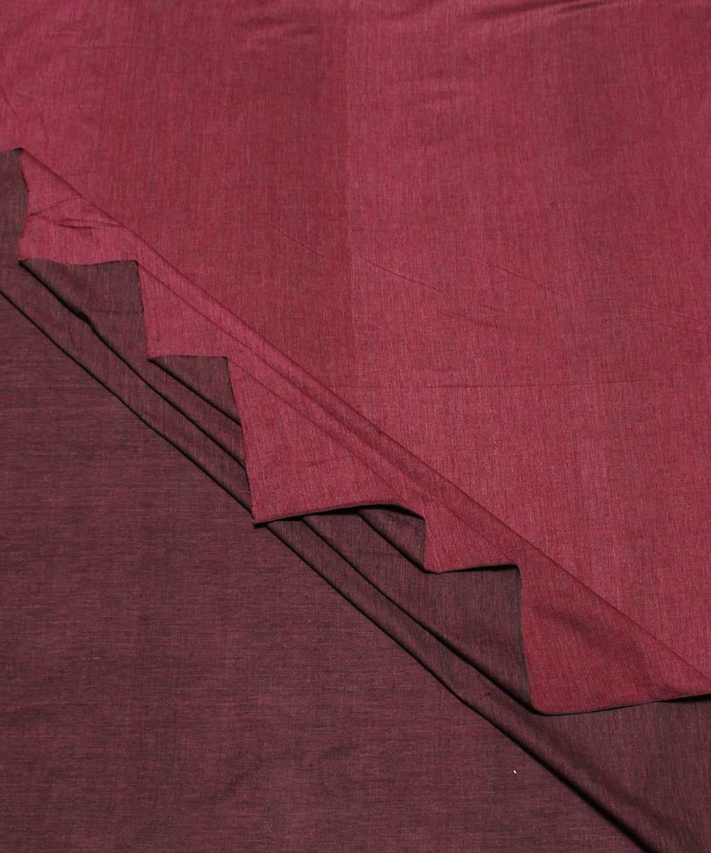 0.7m Maroon wine handwoven cotton reversible fabric
