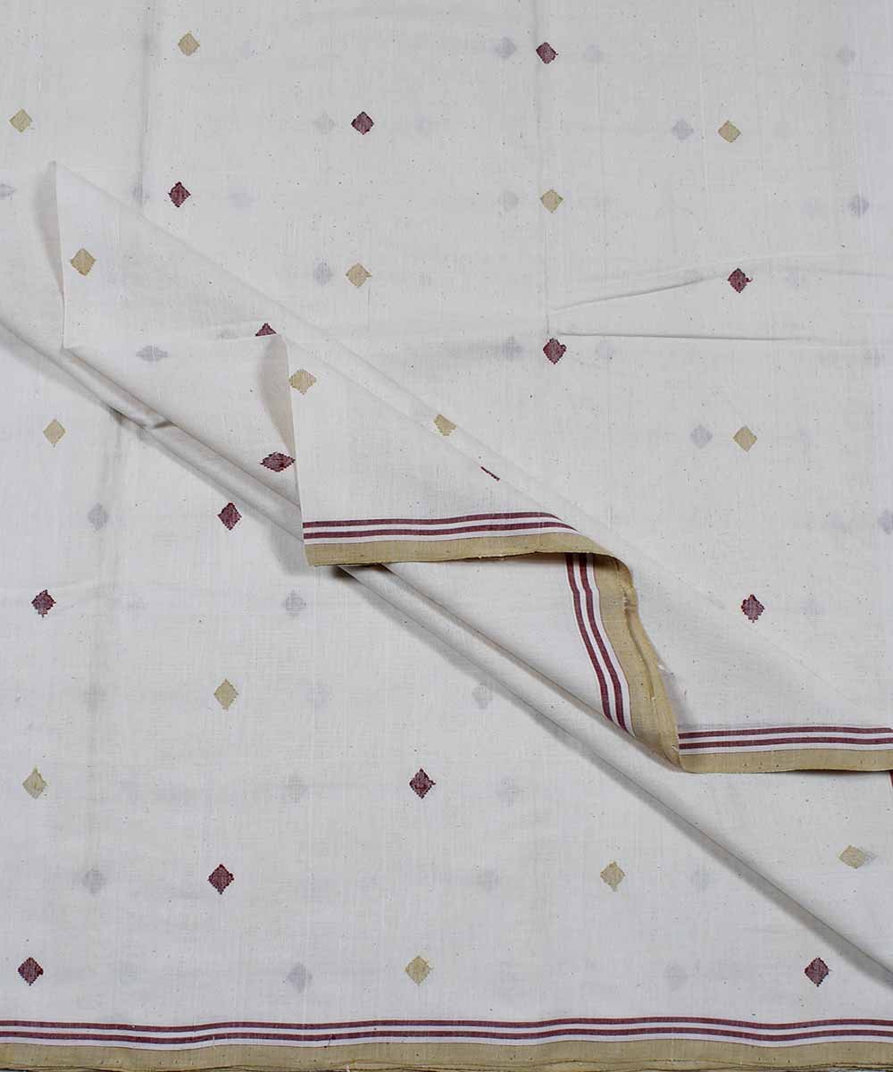 0.54m Off white diamond motif handloom fabric