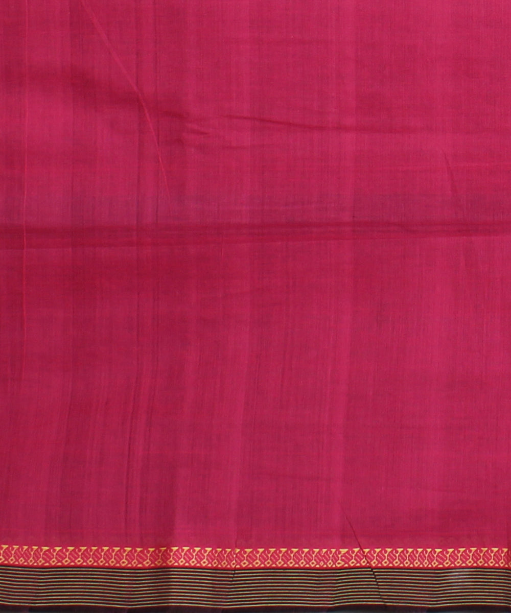 Purple pink handwoven cotton saree