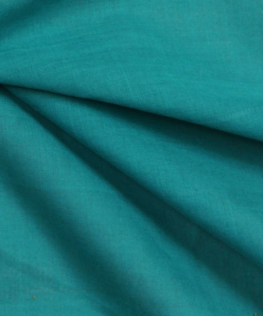 0.82m Teal blue handloom cotton fabric