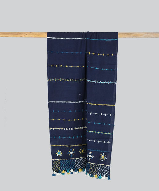 Lambani hand embroidery navy blue stole
