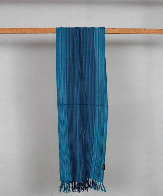 Navy blue handloom woolen stole