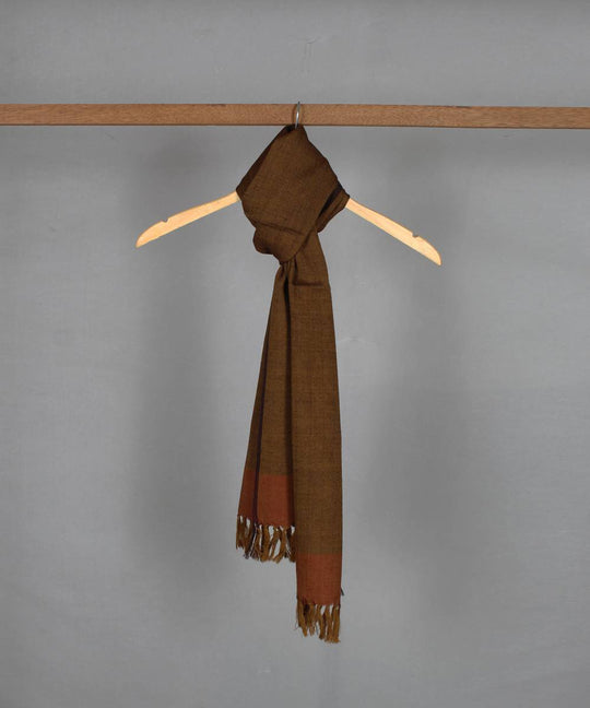 Brown handwoven woolen stole