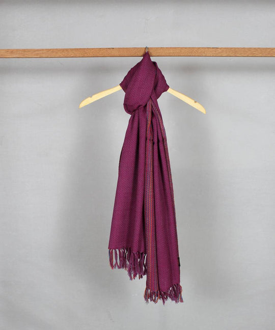 Purple handwoven woolen stole