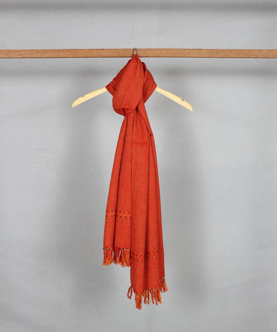 Orange handloom woolen stole
