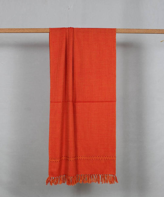 Orange handloom woolen stole