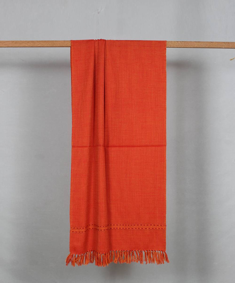 Orange handloom woolen stole