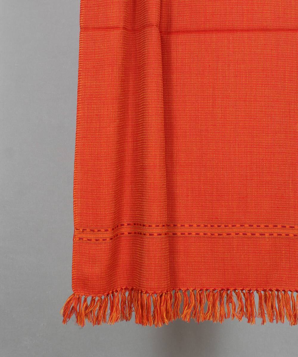 Orange handloom woolen stole