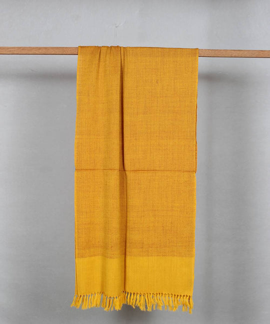 Mustard yellow handloom woolen stole