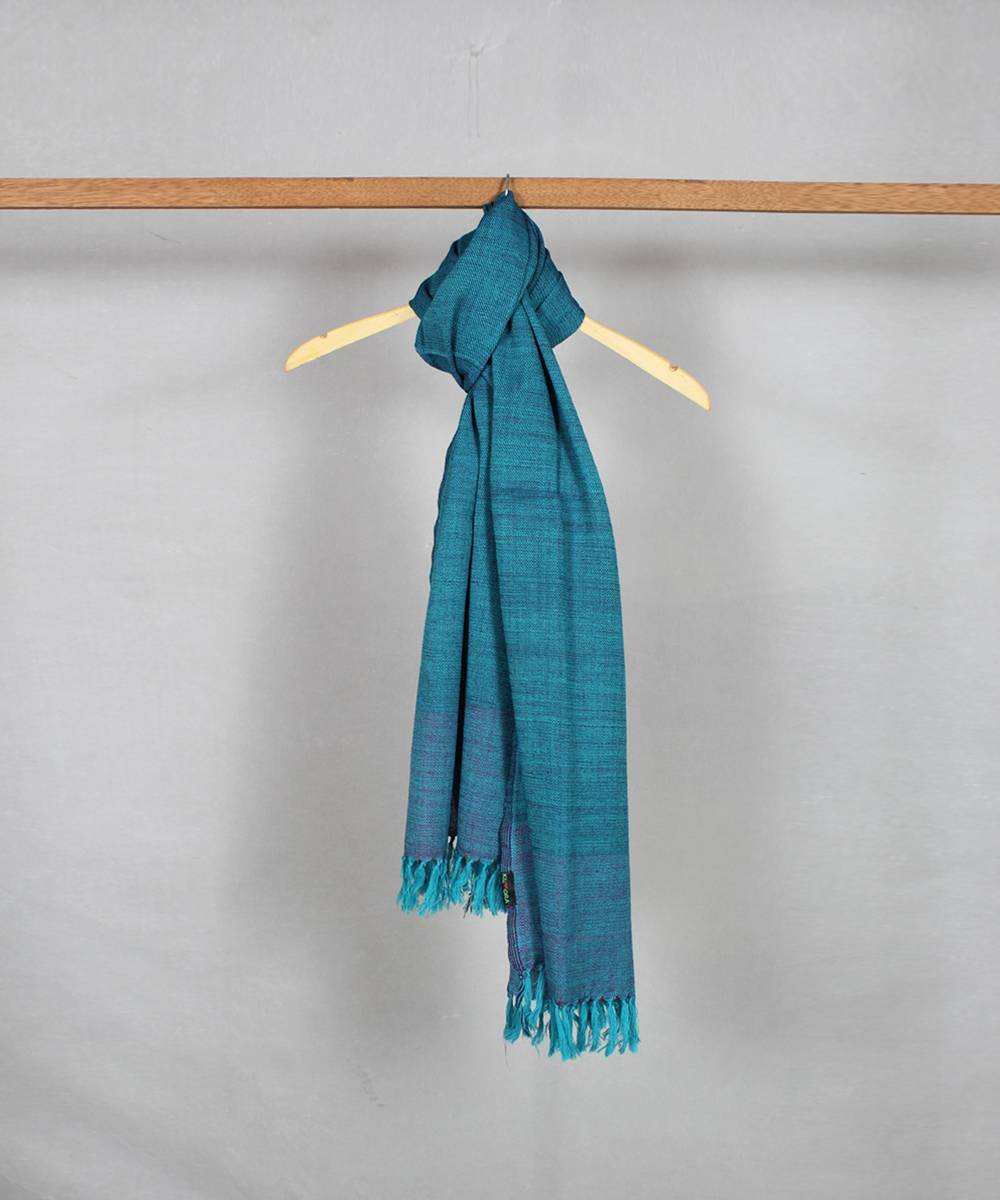 Sky blue shade handloom woolen stole