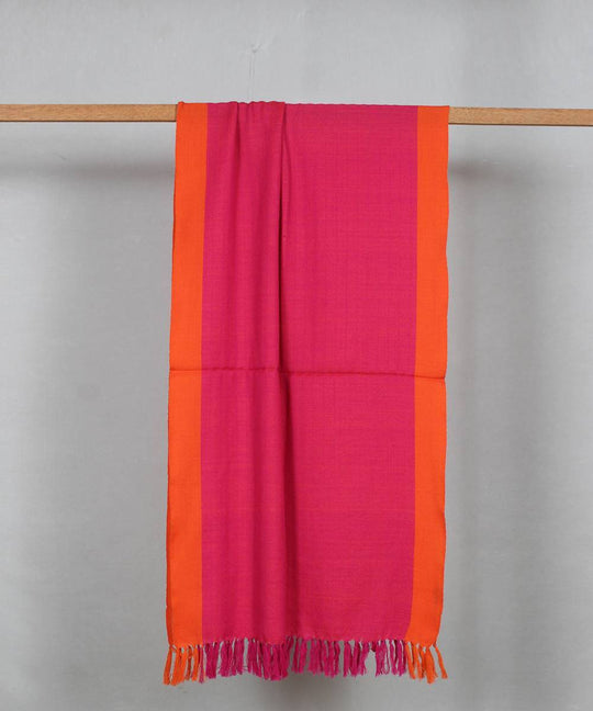 Pink orange handloom woolen stole