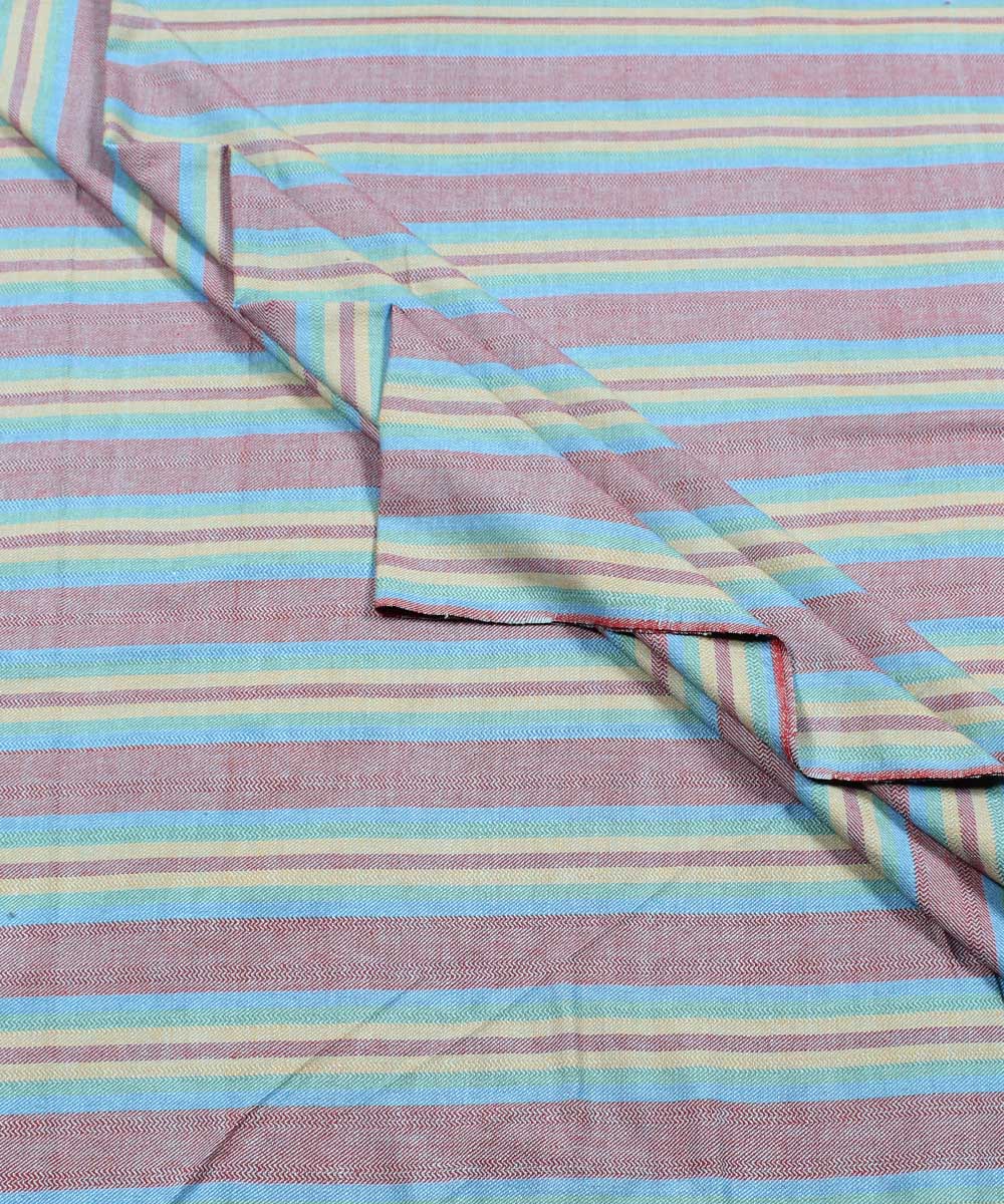 2.5m Multicolor handwoven stripe cotton kurta material