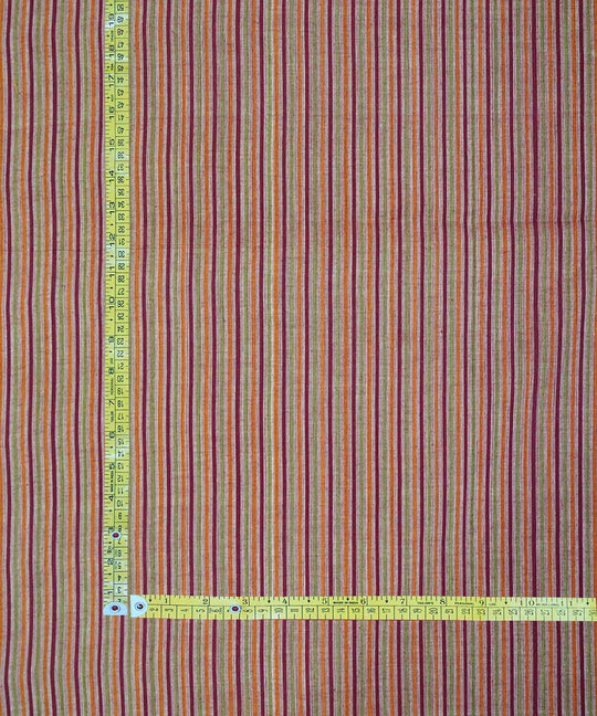 0.9m Multi color handwoven cotton stripes mangalgiri fabric