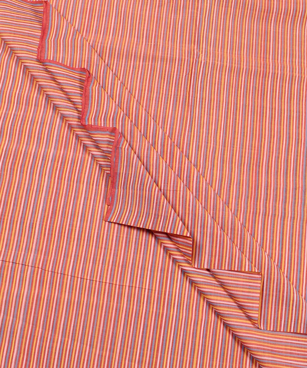 2.5m Multicolour handloom cotton stripe mangalgiri kurta material