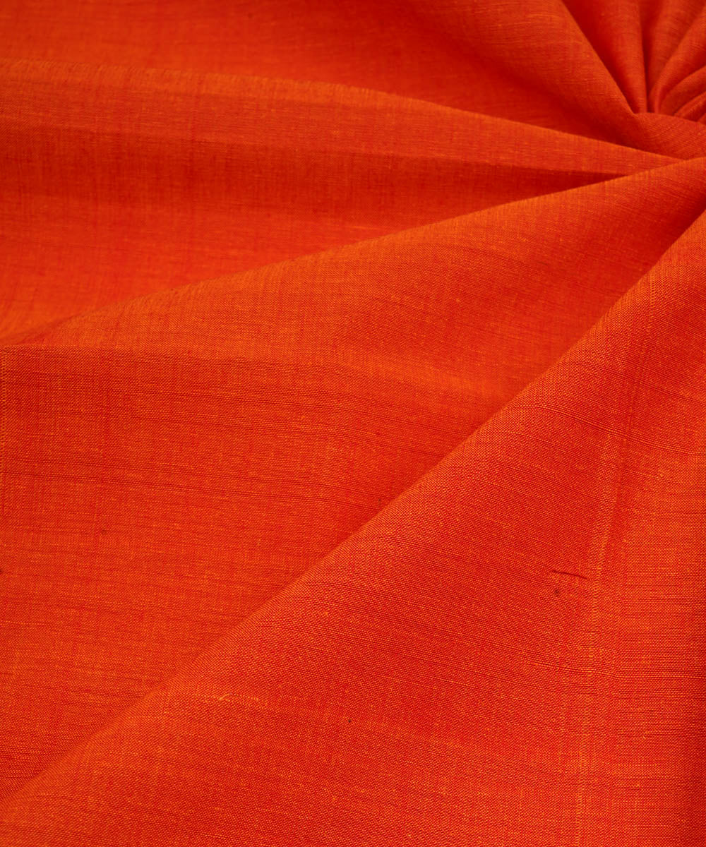 0.7m Orange hand woven cotton mangalgiri fabric