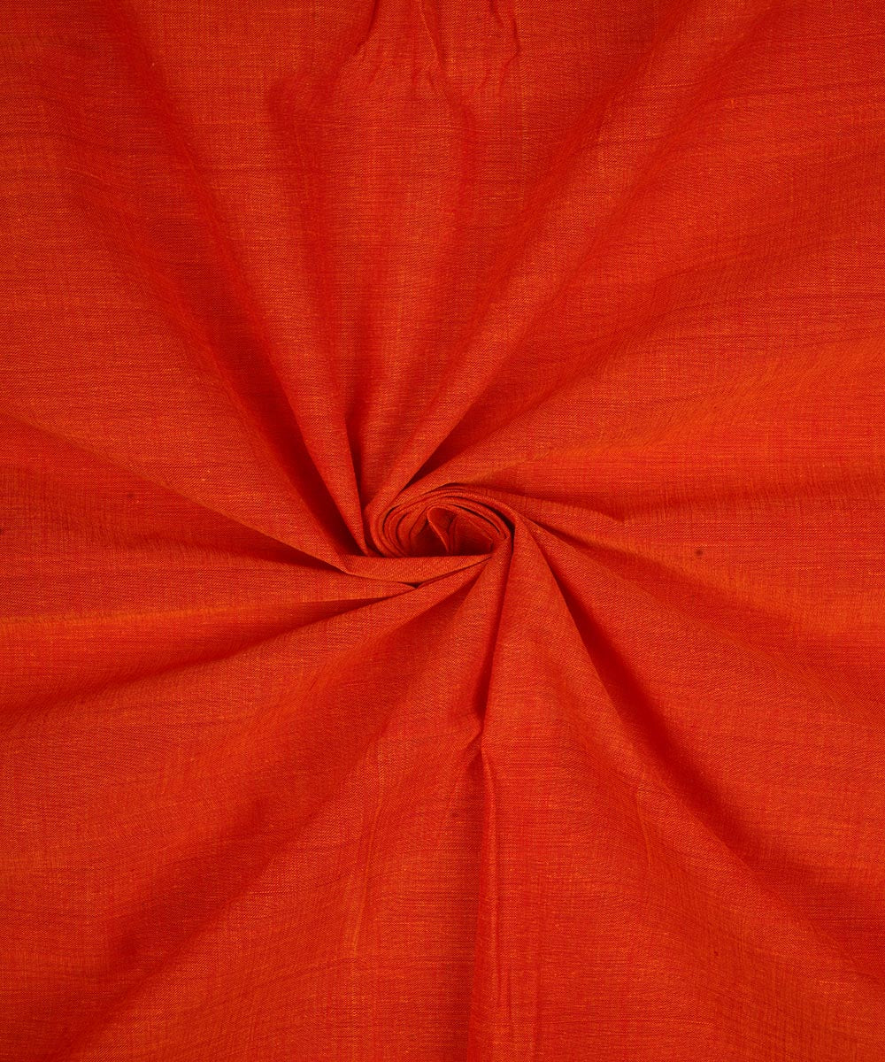 0.7m Orange hand woven cotton mangalgiri fabric