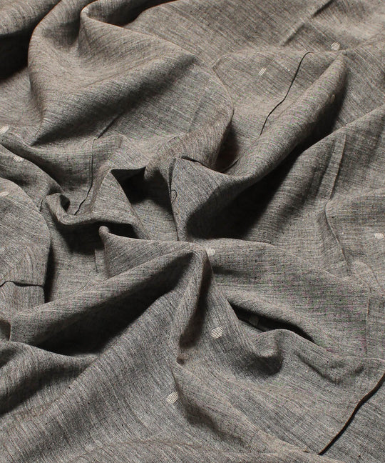 0.5m Grey handloom jamdani muslin fabric