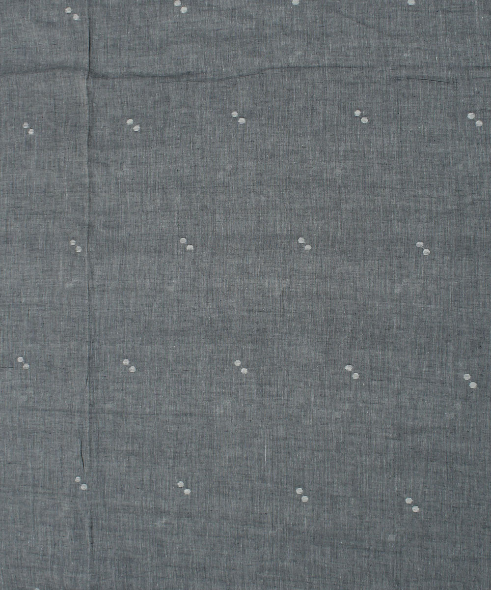 0.52m Grey white handwoven cotton jamdani fabric