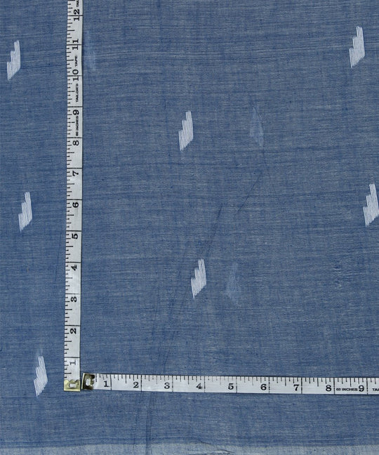 0.4m Blue handloom muslin jamdani fabric