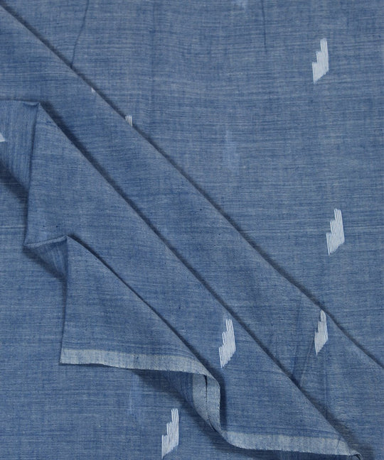 0.4m Blue handloom muslin jamdani fabric