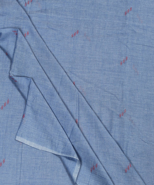 1.3m Light blue handloom muslin jamdani fabric